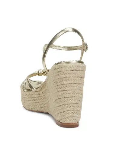 Cinq à Sept Women's Helen Leather Wedge Espadrilles - Light Gold Metallic - Size 11 | Thumbnail 3 Cinq à Sept Women's Helen Leather Wedge Espadrilles - Light Gold Metallic - Size 11 | Thumbnail 3