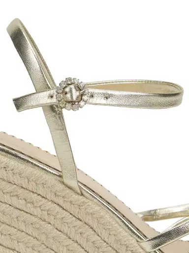 Cinq à Sept Women's Helen Leather Wedge Espadrilles - Light Gold Metallic - Size 11 | Thumbnail 5 Cinq à Sept Women's Helen Leather Wedge Espadrilles - Light Gold Metallic - Size 11 | Thumbnail 5