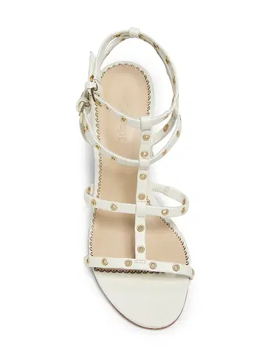 Cinq à Sept Women's Maisie Grommet Strappy Leather Block Sandals - Ivory - Size 10 | Thumbnail 4 Cinq à Sept Women's Maisie Grommet Strappy Leather Block Sandals - Ivory - Size 10 | Thumbnail 4