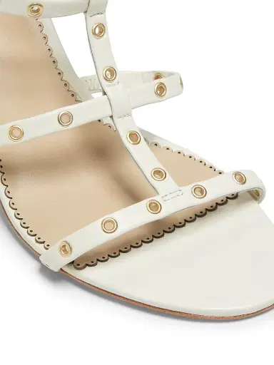 Cinq à Sept Women's Maisie Grommet Strappy Leather Block Sandals - Ivory - Size 10 | Thumbnail 5 Cinq à Sept Women's Maisie Grommet Strappy Leather Block Sandals - Ivory - Size 10 | Thumbnail 5