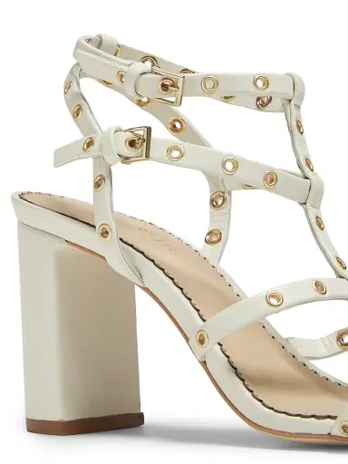 Cinq à Sept Women's Maisie Grommet Strappy Leather Block Sandals - Ivory - Size 10 | Thumbnail 6 Cinq à Sept Women's Maisie Grommet Strappy Leather Block Sandals - Ivory - Size 10 | Thumbnail 6