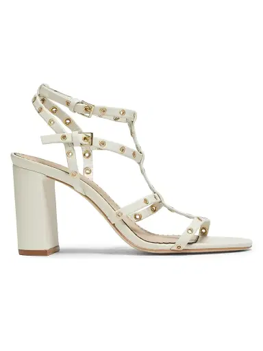 Cinq à Sept Women's Maisie Grommet Strappy Leather Block Sandals - Ivory - Size 10 | Thumbnail 1 Cinq à Sept Women's Maisie Grommet Strappy Leather Block Sandals - Ivory - Size 10 | Thumbnail 1