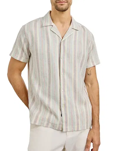 Rails Men's Amalfi Striped Camp Shirt - Amalfi Stripe | Thumbnail 3 Rails Men's Amalfi Striped Camp Shirt - Amalfi Stripe | Thumbnail 3