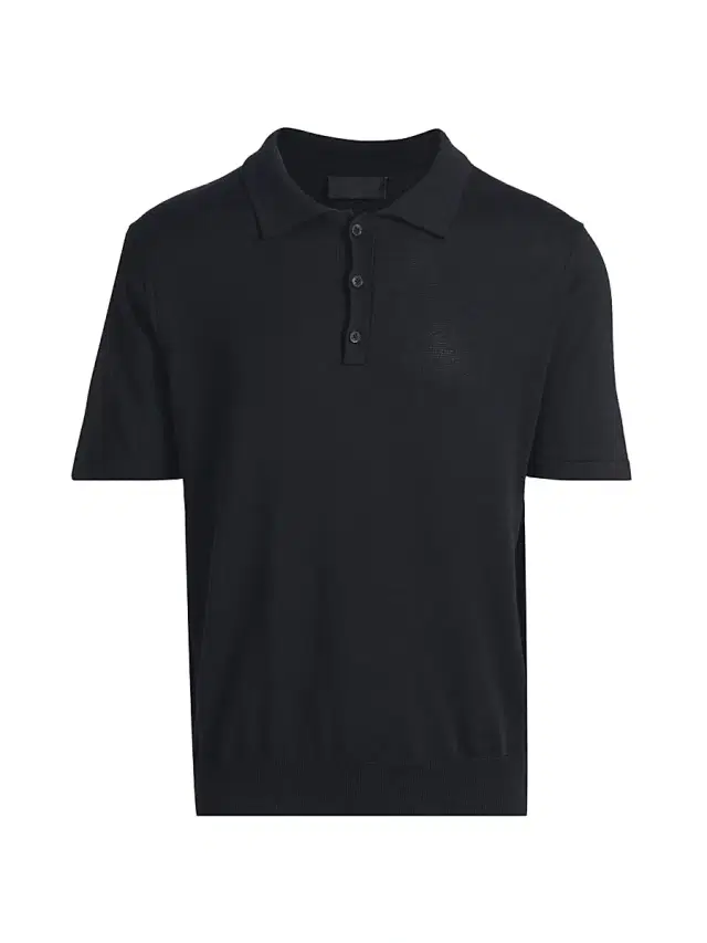 Men's Bryce Short-Sleeve Silk-Cotton Polo Sweater - Dark Navy Men's Bryce Short-Sleeve Silk-Cotton Polo Sweater - Dark Navy