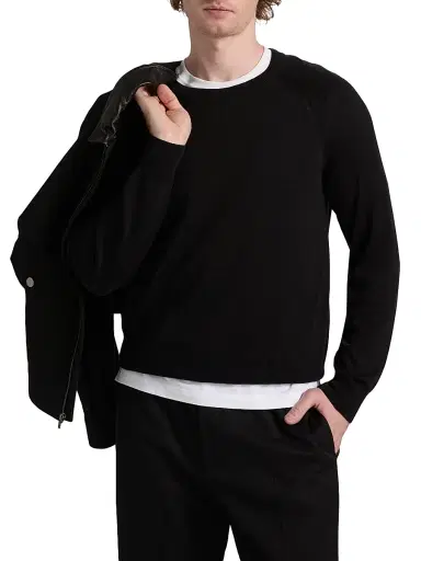Nili Lotan Men's Reggie Crewneck Silk-Cotton Sweater | Thumbnail 3 Nili Lotan Men's Reggie Crewneck Silk-Cotton Sweater | Thumbnail 3