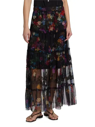 Johnny Was Women's Mazzy Tierred Maxi Skirt - Kahlani | Thumbnail 3 Johnny Was Women's Mazzy Tierred Maxi Skirt - Kahlani | Thumbnail 3