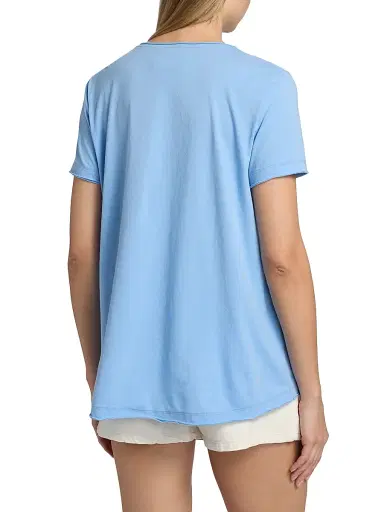 Johnny Was Women's Adina Cotton Everyday T-Shirt - Della Robbia Blue - Size XS | Thumbnail 5 Johnny Was Women's Adina Cotton Everyday T-Shirt - Della Robbia Blue - Size XS | Thumbnail 5