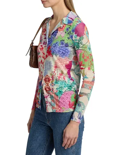 Johnny Was Women's McDreamer Floral Shirt - Mcdreamer Print | Thumbnail 4 Johnny Was Women's McDreamer Floral Shirt - Mcdreamer Print | Thumbnail 4
