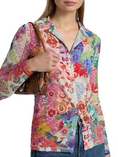 Johnny Was Women's McDreamer Floral Shirt - Mcdreamer Print | Thumbnail 6 Johnny Was Women's McDreamer Floral Shirt - Mcdreamer Print | Thumbnail 6