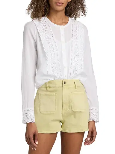 Veronica Beard Women's Clermont Lace Cotton Blouse - White - Size 6 | Thumbnail 3 Veronica Beard Women's Clermont Lace Cotton Blouse - White - Size 6 | Thumbnail 3