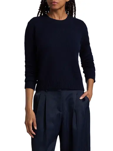 Lisa Yang Women's Mable Cashmere Crewneck Sweater - Navy - Size XS | Thumbnail 3 Lisa Yang Women's Mable Cashmere Crewneck Sweater - Navy - Size XS | Thumbnail 3