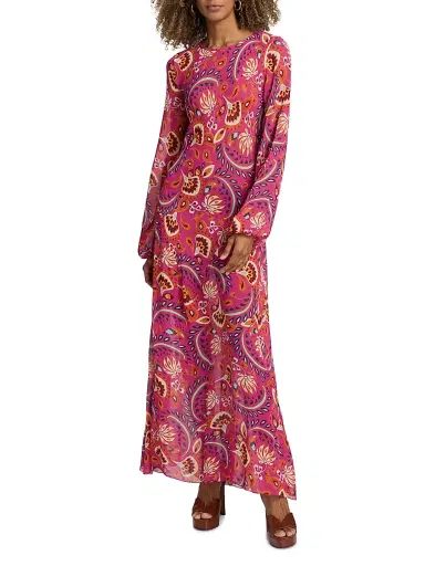 Eywasouls Malibu Women's April Floral Chiffon Maxi Dress - Pink Padma | Thumbnail 3 Eywasouls Malibu Women's April Floral Chiffon Maxi Dress - Pink Padma | Thumbnail 3