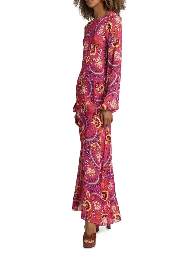 Eywasouls Malibu Women's April Floral Chiffon Maxi Dress - Pink Padma | Thumbnail 4 Eywasouls Malibu Women's April Floral Chiffon Maxi Dress - Pink Padma | Thumbnail 4
