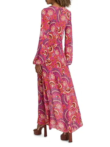 Eywasouls Malibu Women's April Floral Chiffon Maxi Dress - Pink Padma | Thumbnail 5 Eywasouls Malibu Women's April Floral Chiffon Maxi Dress - Pink Padma | Thumbnail 5