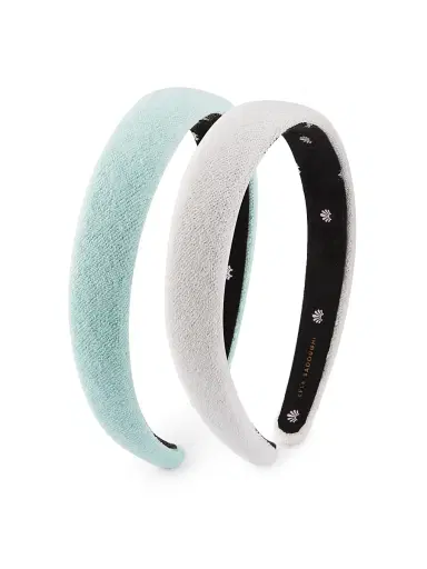 Lele Sadoughi Women's Palm Beach Charlotte 2-Piece Terry Cloth Headband Set - Ivory Sea Foam | Thumbnail 1 Lele Sadoughi Women's Palm Beach Charlotte 2-Piece Terry Cloth Headband Set - Ivory Sea Foam | Thumbnail 1
