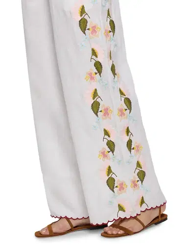 Ciao Lucia Women's Ermmano Embroidered Cotton-Linen Drawstring Pants | Thumbnail 6 Ciao Lucia Women's Ermmano Embroidered Cotton-Linen Drawstring Pants | Thumbnail 6