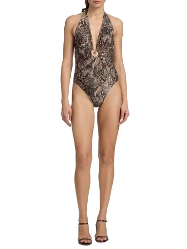 Kobi Halperin Women's Nesya Snake-Print One-Piece Swimsuit - Natural Multi - Size XL | Thumbnail 2 Kobi Halperin Women's Nesya Snake-Print One-Piece Swimsuit - Natural Multi - Size XL | Thumbnail 2