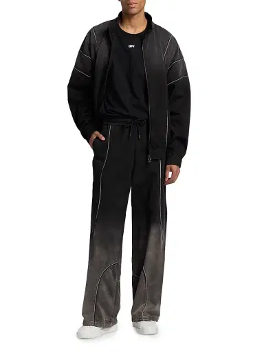 Off-White Men's Offline Cotton Relaxed Track Pants - Black | Thumbnail 2 Off-White Men's Offline Cotton Relaxed Track Pants - Black | Thumbnail 2