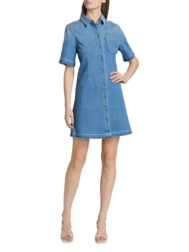 Kobi Halperin Women's Alice Stretch-Denim Button-Down Minidress | Thumbnail 2 Kobi Halperin Women's Alice Stretch-Denim Button-Down Minidress | Thumbnail 2