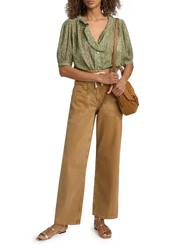 Ba&sh Women's Fima Cotton-Linen Drawstring Pants - Camel - Size XL | Thumbnail 2 Ba&sh Women's Fima Cotton-Linen Drawstring Pants - Camel - Size XL | Thumbnail 2
