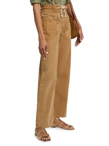 Ba&sh Women's Fima Cotton-Linen Drawstring Pants - Camel - Size XL | Thumbnail 4 Ba&sh Women's Fima Cotton-Linen Drawstring Pants - Camel - Size XL | Thumbnail 4