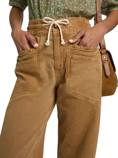 Ba&sh Women's Fima Cotton-Linen Drawstring Pants - Camel - Size XL | Thumbnail 6 Ba&sh Women's Fima Cotton-Linen Drawstring Pants - Camel - Size XL | Thumbnail 6