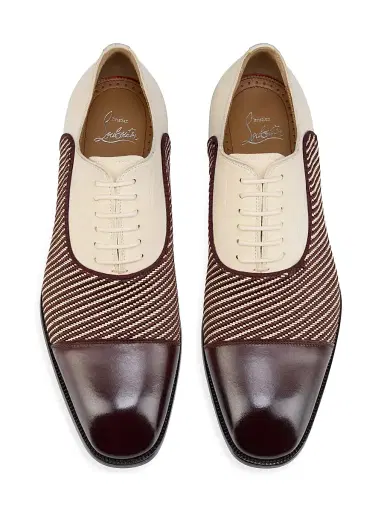Christian Louboutin Men's Greggory Leather Oxford Shoes - White Brown | Thumbnail 4 Christian Louboutin Men's Greggory Leather Oxford Shoes - White Brown | Thumbnail 4