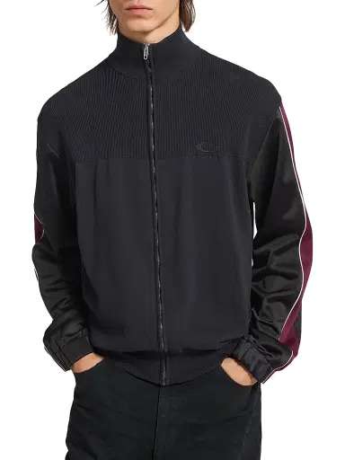 Balenciaga Men's Hybrid Zip-Up Sweater - Dark Grey | Thumbnail 2 Balenciaga Men's Hybrid Zip-Up Sweater - Dark Grey | Thumbnail 2