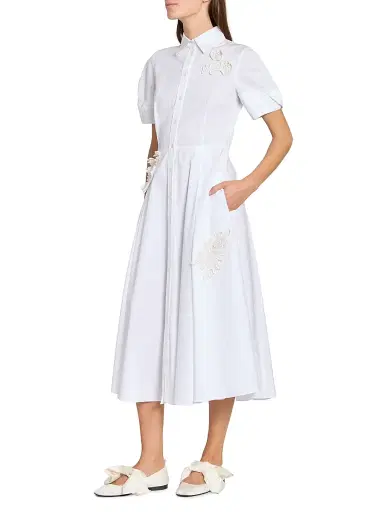 Erdem Women's Appliqué Cotton Midi-Shirtdress | Thumbnail 4 Erdem Women's Appliqué Cotton Midi-Shirtdress | Thumbnail 4