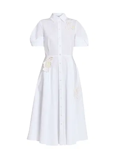 Erdem Women's Appliqué Cotton Midi-Shirtdress | Thumbnail 1 Erdem Women's Appliqué Cotton Midi-Shirtdress | Thumbnail 1