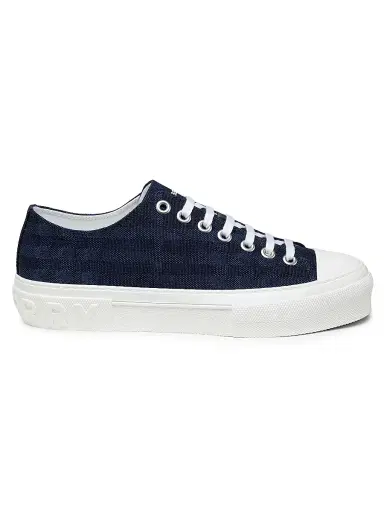 Burberry Men's Jack Check Denim Low-Top Sneakers - Navy - Size 13 | Thumbnail 1 Burberry Men's Jack Check Denim Low-Top Sneakers - Navy - Size 13 | Thumbnail 1