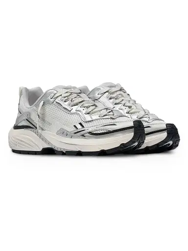 Represent Men's Storm Deconstructed Torn Fashion Runner Low-Top Sneakers - Flat White Silver - Size 12 | Thumbnail 2 Represent Men's Storm Deconstructed Torn Fashion Runner Low-Top Sneakers - Flat White Silver - Size 12 | Thumbnail 2