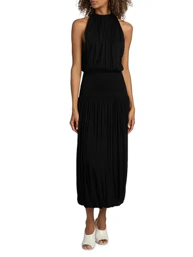 TOTEME Women's Soft Gathered Midi-Dress | Thumbnail 3 TOTEME Women's Soft Gathered Midi-Dress | Thumbnail 3