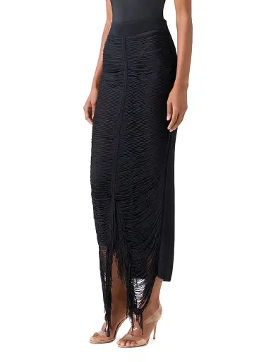 Akris Women's Draped Fringed Silk Midi-Skirt | Thumbnail 4 Akris Women's Draped Fringed Silk Midi-Skirt | Thumbnail 4