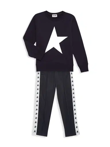Golden Goose Little Boy's & Boy's Star Graphic Crewneck Sweatshirt - Dark Blue | Thumbnail 2 Golden Goose Little Boy's & Boy's Star Graphic Crewneck Sweatshirt - Dark Blue | Thumbnail 2