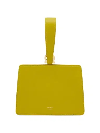 Ferragamo Women's Double Gancio Leather Clutch - Antique Yellow | Thumbnail 3 Ferragamo Women's Double Gancio Leather Clutch - Antique Yellow | Thumbnail 3