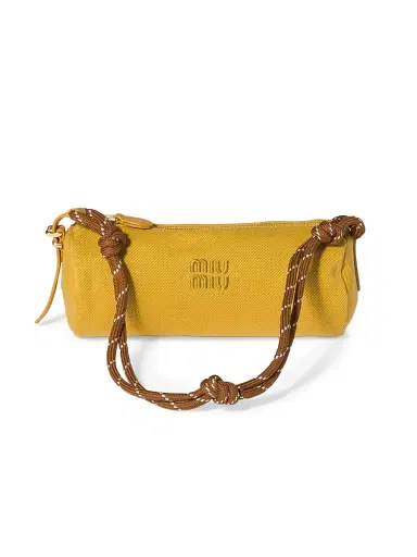 Miu Miu Women's Gabardine Pouch - Yellow | Thumbnail 6 Miu Miu Women's Gabardine Pouch - Yellow | Thumbnail 6