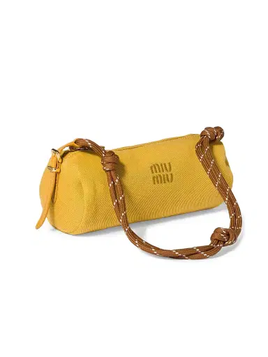 Miu Miu Women's Gabardine Pouch - Yellow | Thumbnail 7 Miu Miu Women's Gabardine Pouch - Yellow | Thumbnail 7