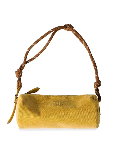 Miu Miu Women's Gabardine Pouch - Yellow | Thumbnail 9 Miu Miu Women's Gabardine Pouch - Yellow | Thumbnail 9