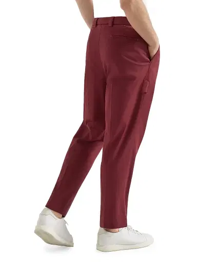 Brunello Cucinelli Men's Garment Dyed Trousers in American Pima Cotton Comfort Gabardine - Cherry - Size 30 | Thumbnail 3 Brunello Cucinelli Men's Garment Dyed Trousers in American Pima Cotton Comfort Gabardine - Cherry - Size 30 | Thumbnail 3