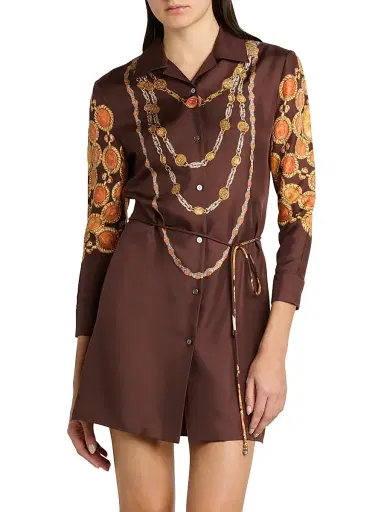 Versace Women's The Lover Silk Twill Shirtdress - Multi Color - Size 10 | Thumbnail 3 Versace Women's The Lover Silk Twill Shirtdress - Multi Color - Size 10 | Thumbnail 3