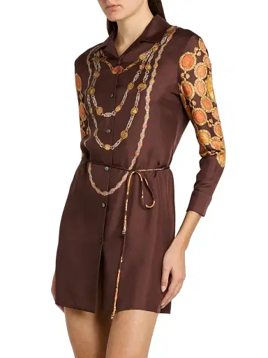 Versace Women's The Lover Silk Twill Shirtdress - Multi Color - Size 10 | Thumbnail 4 Versace Women's The Lover Silk Twill Shirtdress - Multi Color - Size 10 | Thumbnail 4