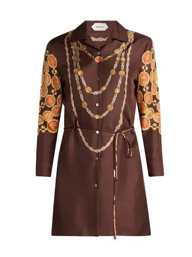 Versace Women's The Lover Silk Twill Shirtdress - Multi Color - Size 10 | Thumbnail 1 Versace Women's The Lover Silk Twill Shirtdress - Multi Color - Size 10 | Thumbnail 1