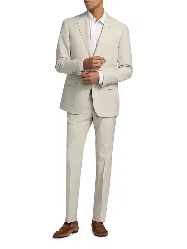Emporio Armani Men's Wool-Cotton-Silk Single-Breasted Summer Suit | Thumbnail 2 Emporio Armani Men's Wool-Cotton-Silk Single-Breasted Summer Suit | Thumbnail 2
