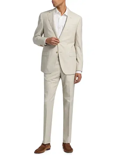 Emporio Armani Men's Wool-Cotton-Silk Single-Breasted Summer Suit | Thumbnail 3 Emporio Armani Men's Wool-Cotton-Silk Single-Breasted Summer Suit | Thumbnail 3