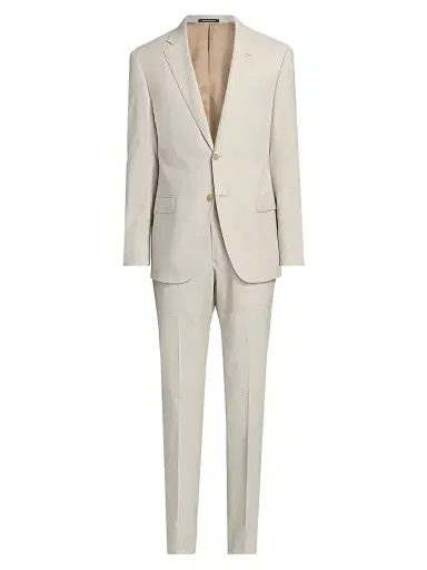 Emporio Armani Men's Wool-Cotton-Silk Single-Breasted Summer Suit | Thumbnail 1 Emporio Armani Men's Wool-Cotton-Silk Single-Breasted Summer Suit | Thumbnail 1