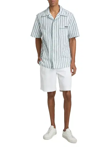 Dolce & Gabbana Men's Striped Cotton-Silk Camp Shirt - Rigato | Thumbnail 2 Dolce & Gabbana Men's Striped Cotton-Silk Camp Shirt - Rigato | Thumbnail 2