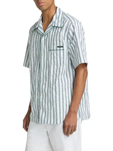 Dolce & Gabbana Men's Striped Cotton-Silk Camp Shirt - Rigato | Thumbnail 4 Dolce & Gabbana Men's Striped Cotton-Silk Camp Shirt - Rigato | Thumbnail 4