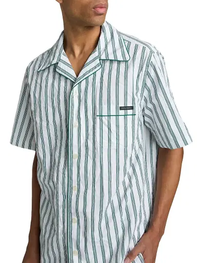 Dolce & Gabbana Men's Striped Cotton-Silk Camp Shirt - Rigato | Thumbnail 6 Dolce & Gabbana Men's Striped Cotton-Silk Camp Shirt - Rigato | Thumbnail 6