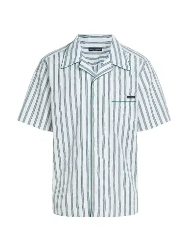 Dolce & Gabbana Men's Striped Cotton-Silk Camp Shirt - Rigato | Thumbnail 1 Dolce & Gabbana Men's Striped Cotton-Silk Camp Shirt - Rigato | Thumbnail 1